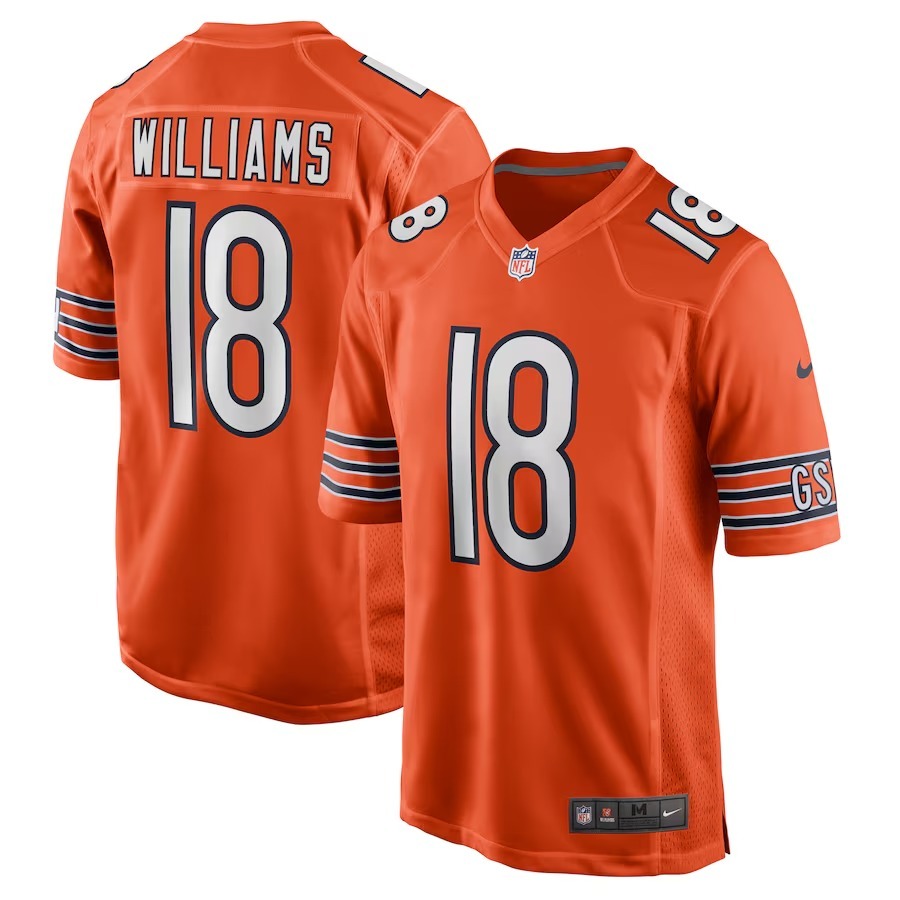 Men's Chicago Bears Caleb Williams Nike Orange Alternate 2024 NFL Draft First Round Pick Player Game Jersey - ujerseystore