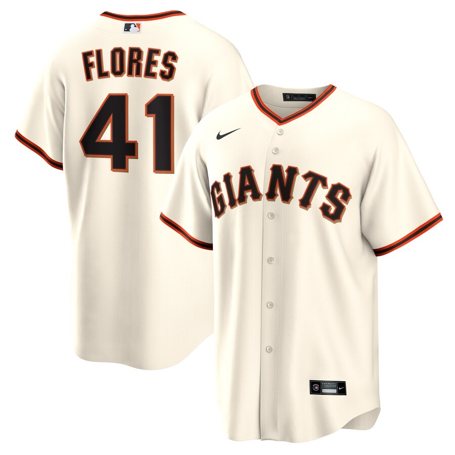 Men's San Francisco Giants Wilmer Flores Nike Cream Home Replica Jersey - ujerseystore