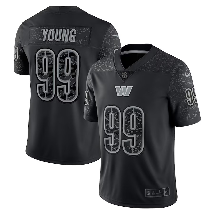 Men's Washington Commanders Chase Young Nike Black RFLCTV Limited Jersey - ujerseystore