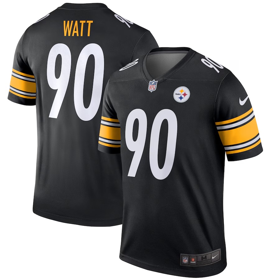 Men's Pittsburgh Steelers T.J. Watt Nike Black Team Legend Player Performance Top - ujerseystore