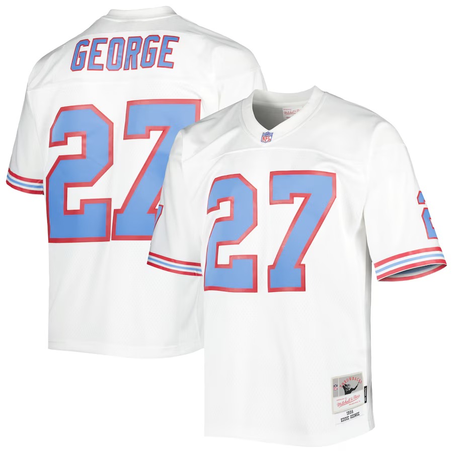Men's Houston Oilers Eddie George Mitchell & Ness White Legacy Replica Jersey - ujerseystore
