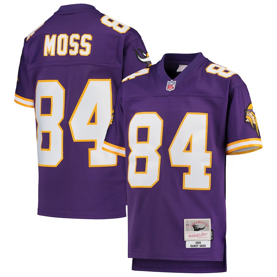 Youth Minnesota Vikings Randy Moss Mitchell & Ness Purple 1998 Legacy Retired Player Jersey - ujerseystore