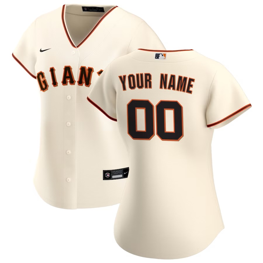 Women's San Francisco Giants Nike Cream Home Replica Custom Jersey - ujerseystore