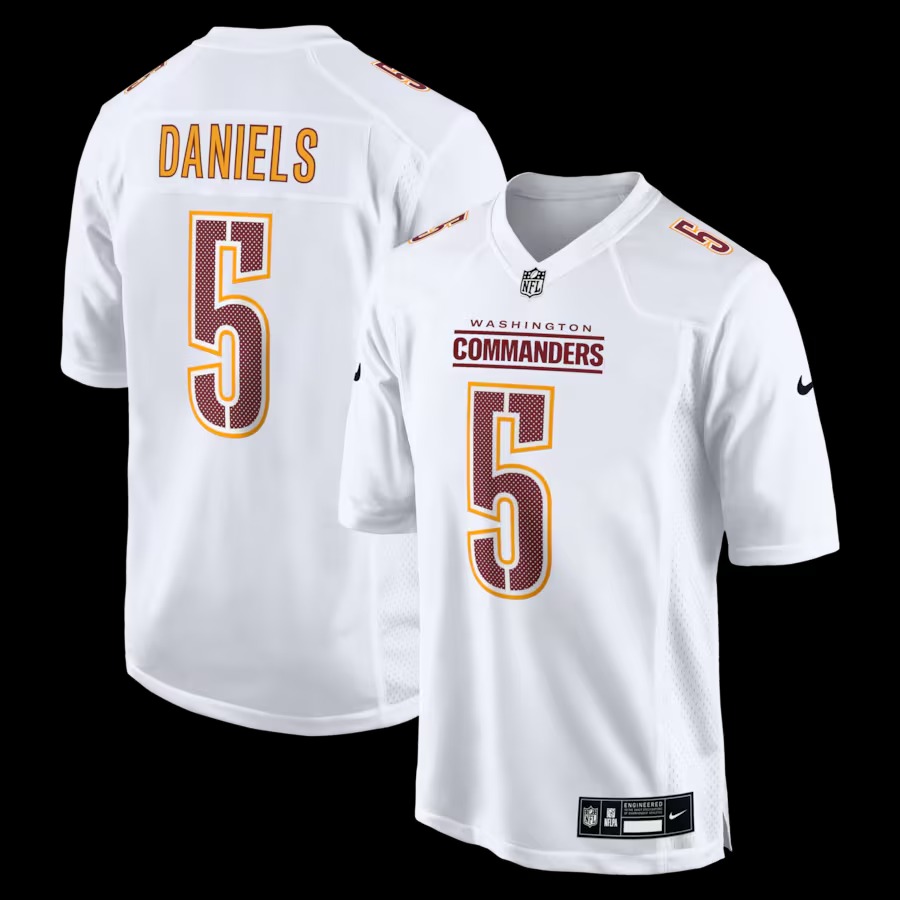 Men's Washington Commanders Jayden Daniels Nike Tundra White Fashion Jersey - ujerseystore