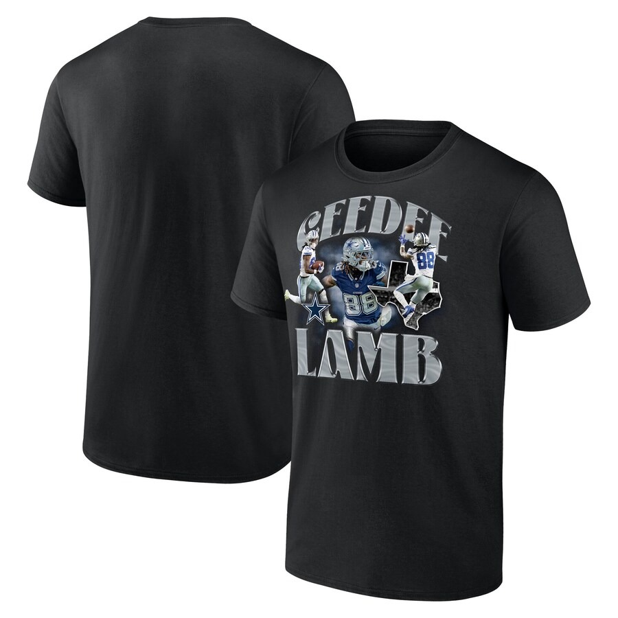 Men's Dallas Cowboys CeeDee Lamb Fanatics Black Notorious Player T-Shirt - ujerseystore