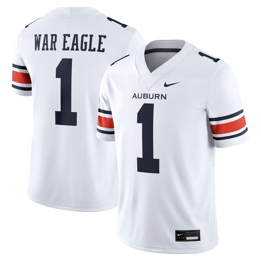 Men's Nike White Auburn Tigers Away Football Game Jersey - ujerseystore