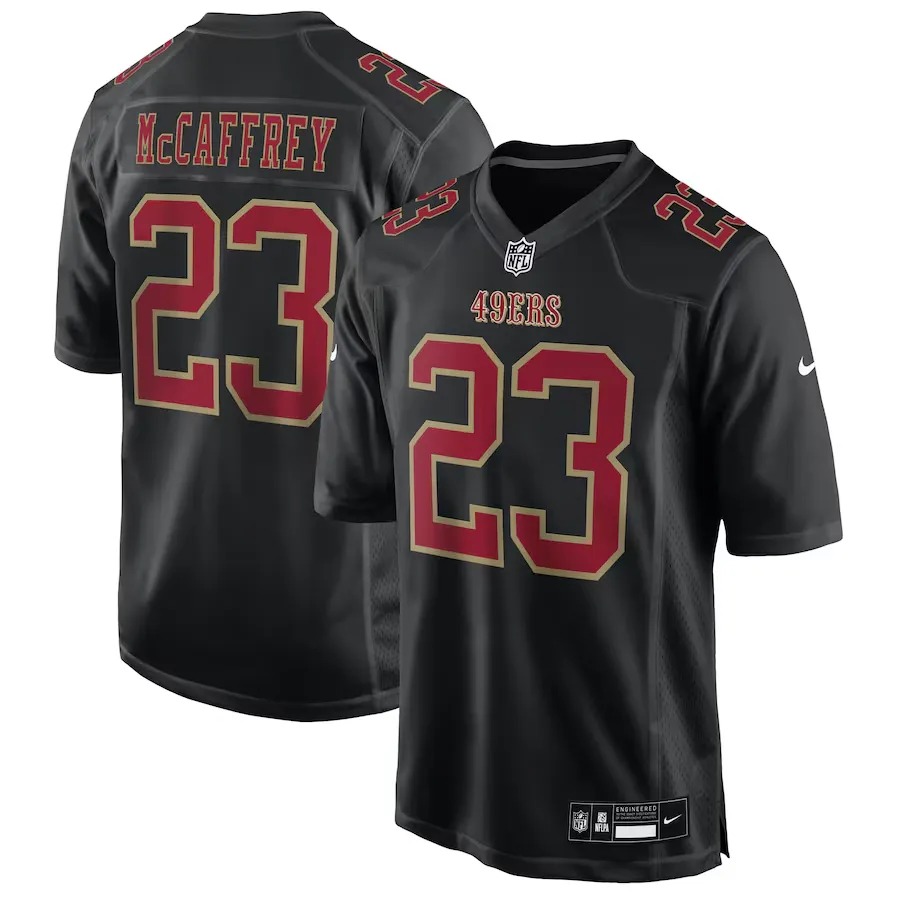 Men's San Francisco 49ers Christian McCaffrey Nike Carbon Black Fashion Game Jersey - ujerseystore