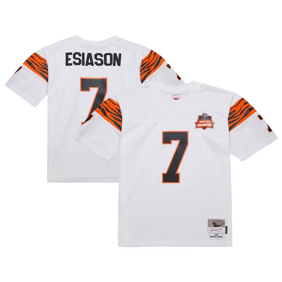 Men's Cincinnati Bengals Boomer Esiason Mitchell & Ness White 1984 Legacy Replica Jersey - ujerseystore