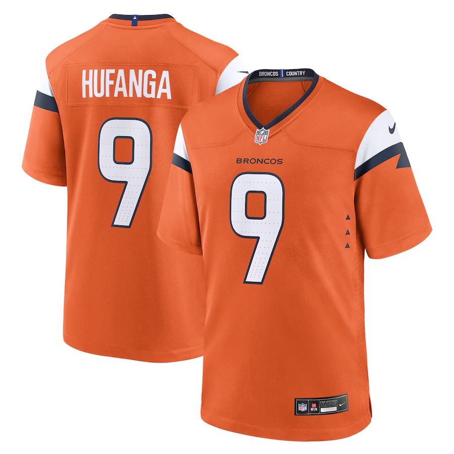 Men's Denver Broncos Talanoa Hufanga Nike Orange Team Game Jersey - ujerseystore