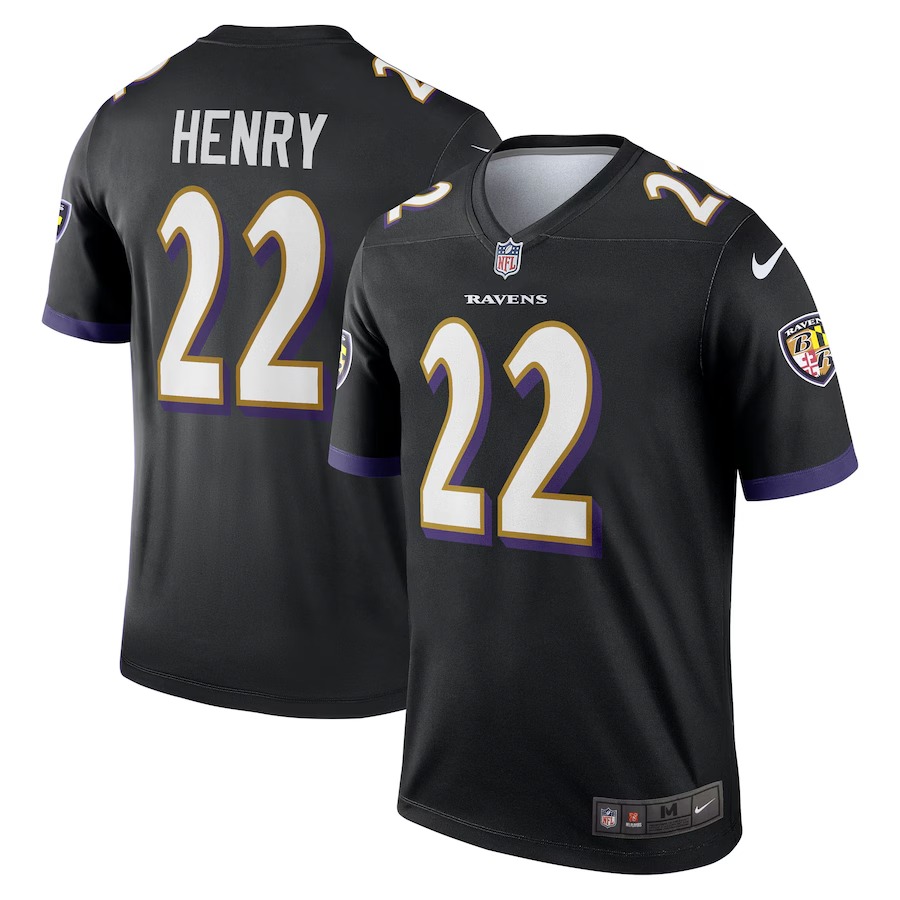Men's Baltimore Ravens Derrick Henry Nike Black Legend Player Performance Top - ujerseystore