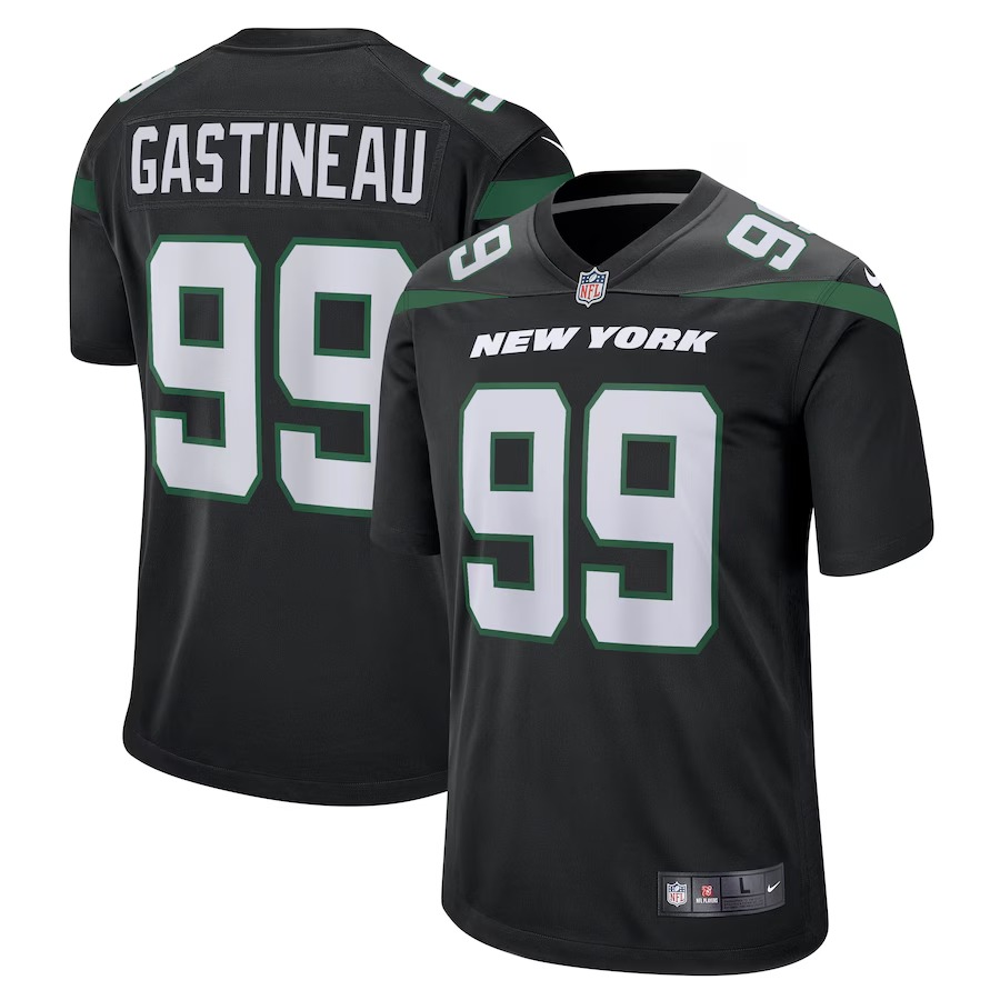 Men's New York Jets Mark Gastineau Nike Stealth Black Game Jersey - ujerseystore