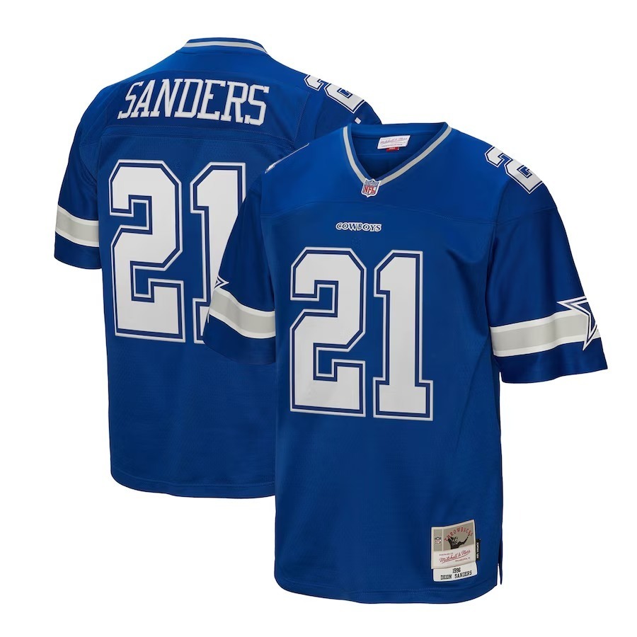 Men's Dallas Cowboys Deion Sanders Mitchell & Ness Navy Legacy Replica Jersey - ujerseystore