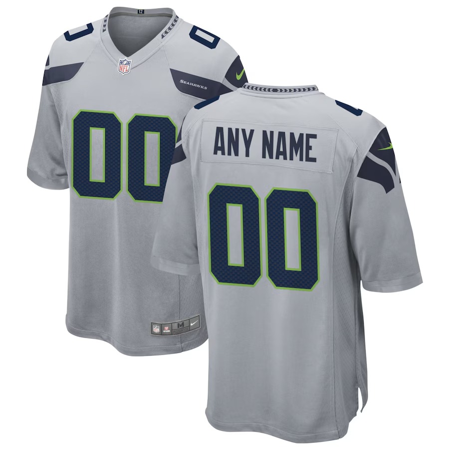 Men's Seattle Seahawks Nike Gray Alternate Custom Game Jersey - ujerseystore