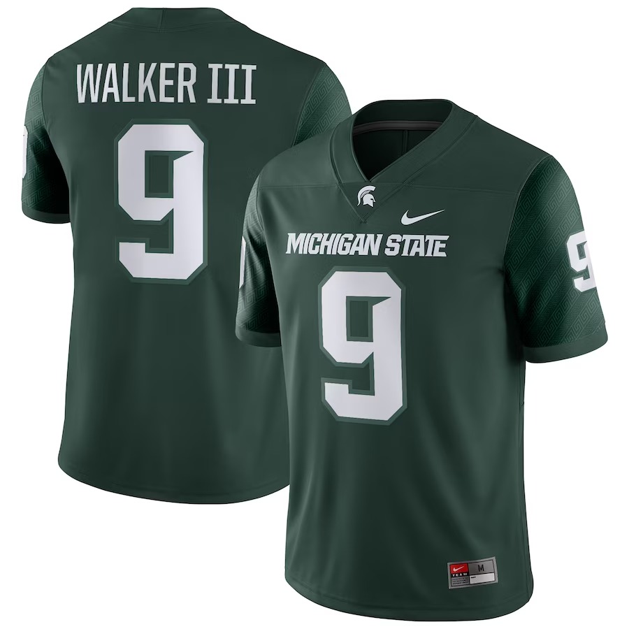 Kenneth Walker III Michigan State Spartans Nike Player Game Jersey - Green - ujerseystore