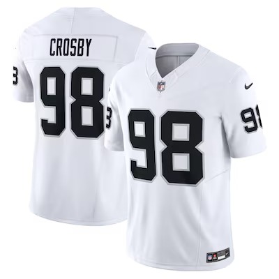 Men's Las Vegas Raiders Maxx Crosby Nike White Vapor F.U.S.E. Limited Jersey - ujerseystore