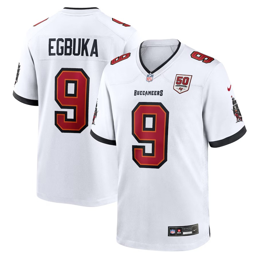 Men's Tampa Bay Buccaneers Emeka Egbuka Nike White White Game Jersey - ujerseystore