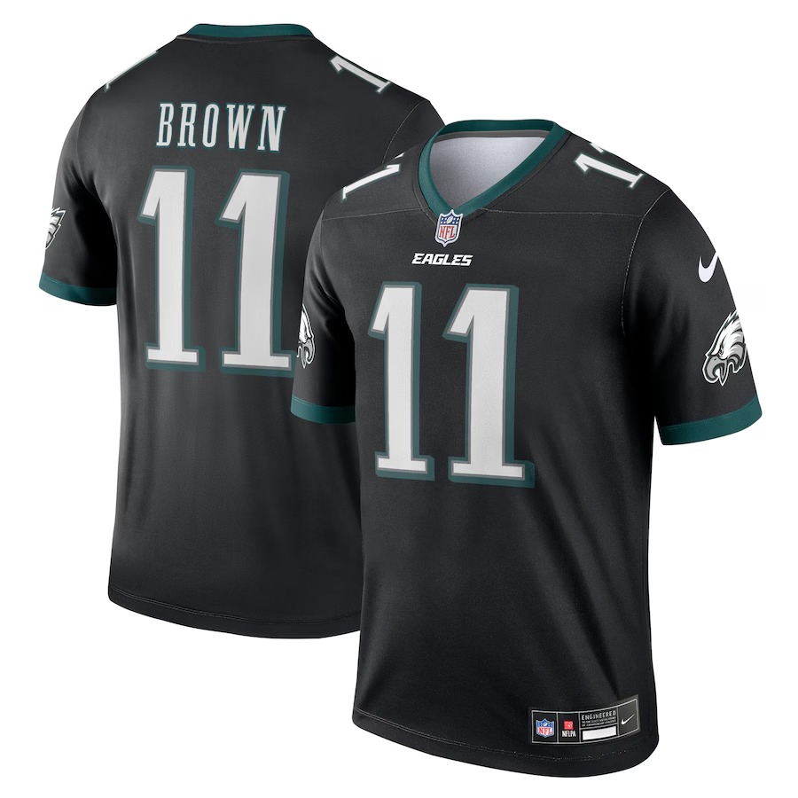 Men's Philadelphia Eagles A.J. Brown Nike Black Legend Player Performance Top - ujerseystore