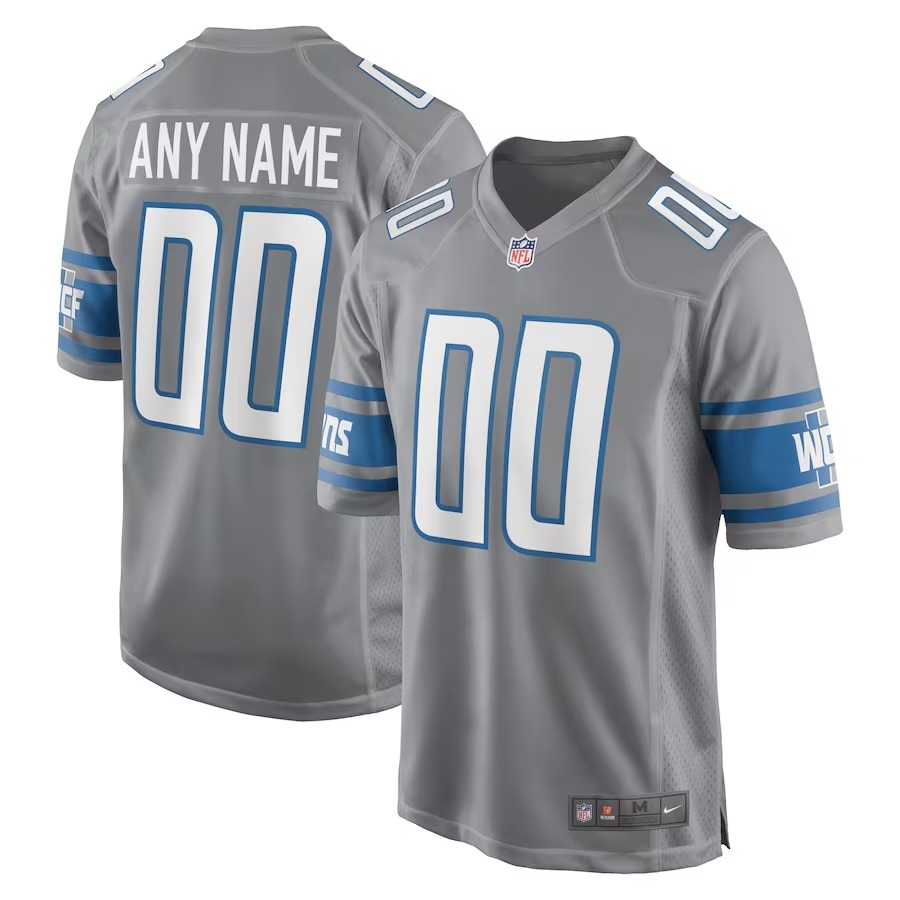 Men's Detroit Lions  Nike Gray Alternate Custom Game Jersey - ujerseystore