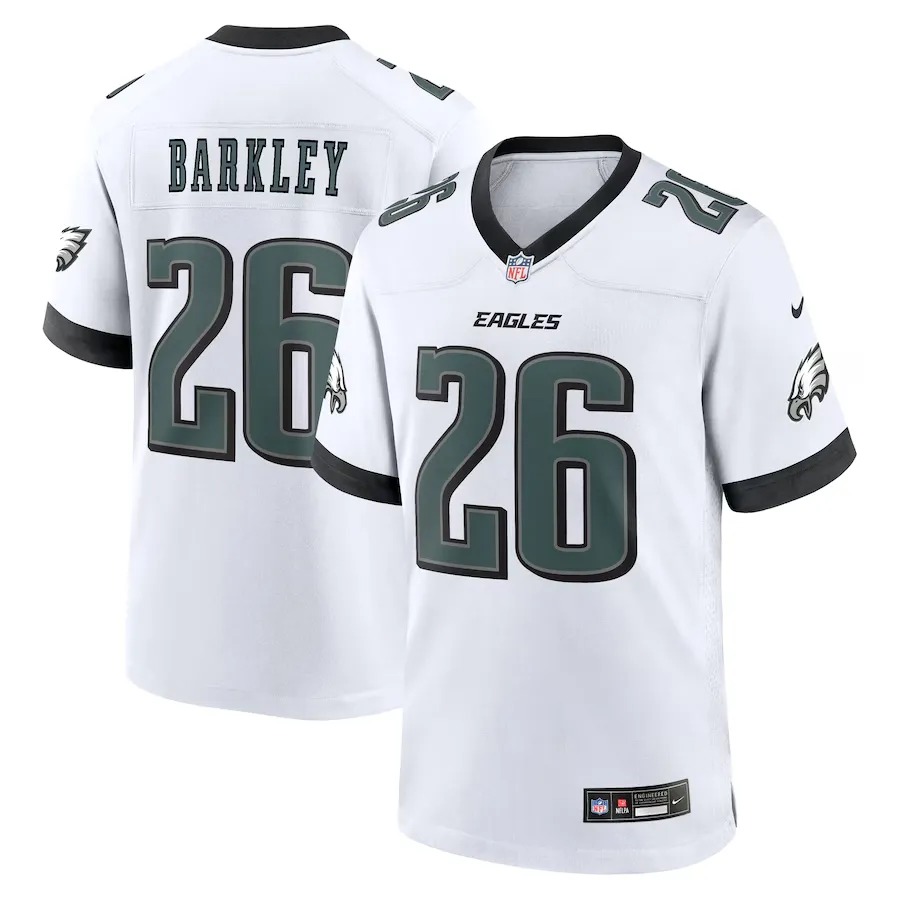 Men's Philadelphia Eagles Saquon Barkley Nike  White White Game Jersey - ujerseystore