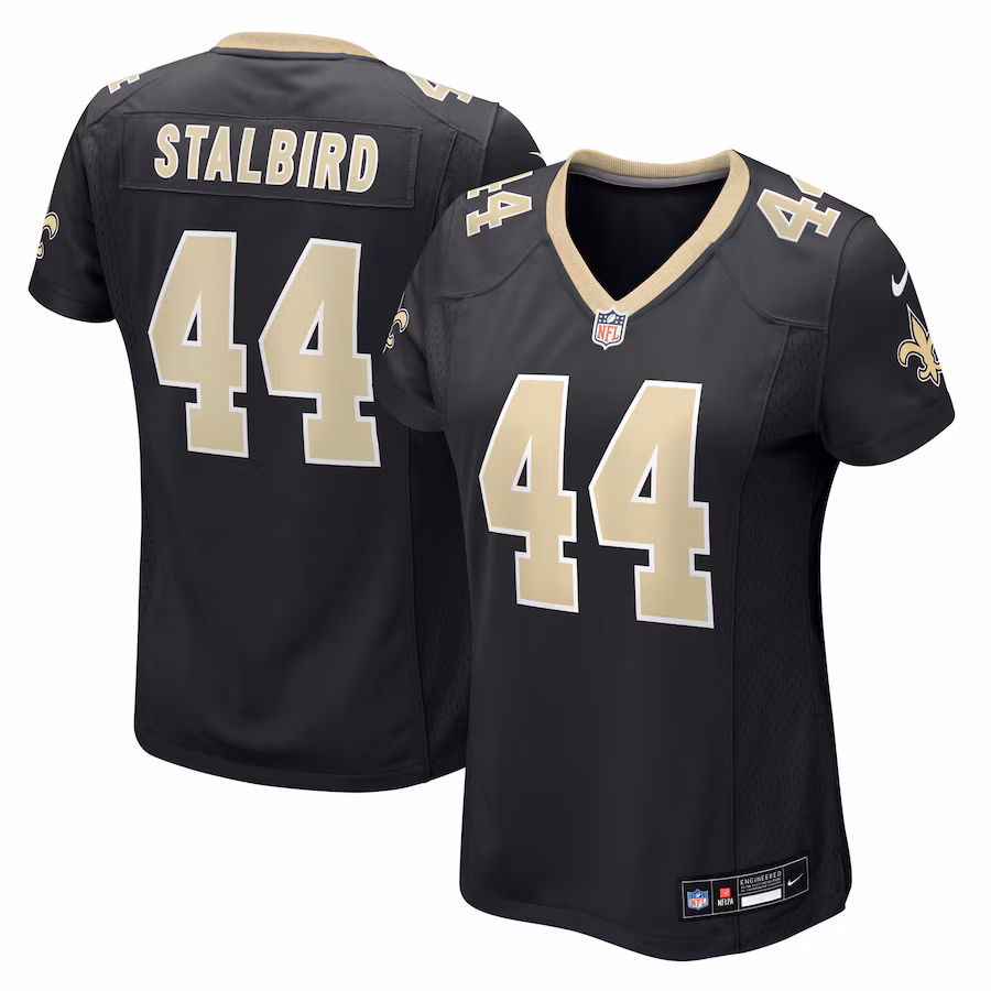 Women's New Orleans Saints Isaiah Stalbird Nike Black Team Game Jersey - ujerseystore