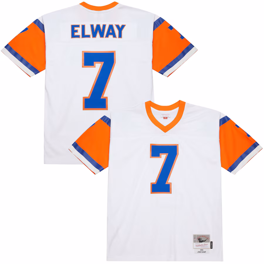 Men's Denver Broncos John Elway Mitchell & Ness White 1994 Legacy Replica Jersey - ujerseystore