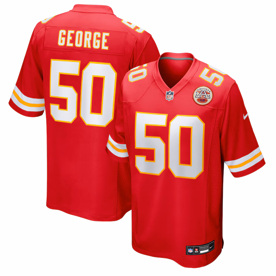 Men's Kansas City Chiefs Brandon George Nike Red Team Game Jersey - ujerseystore