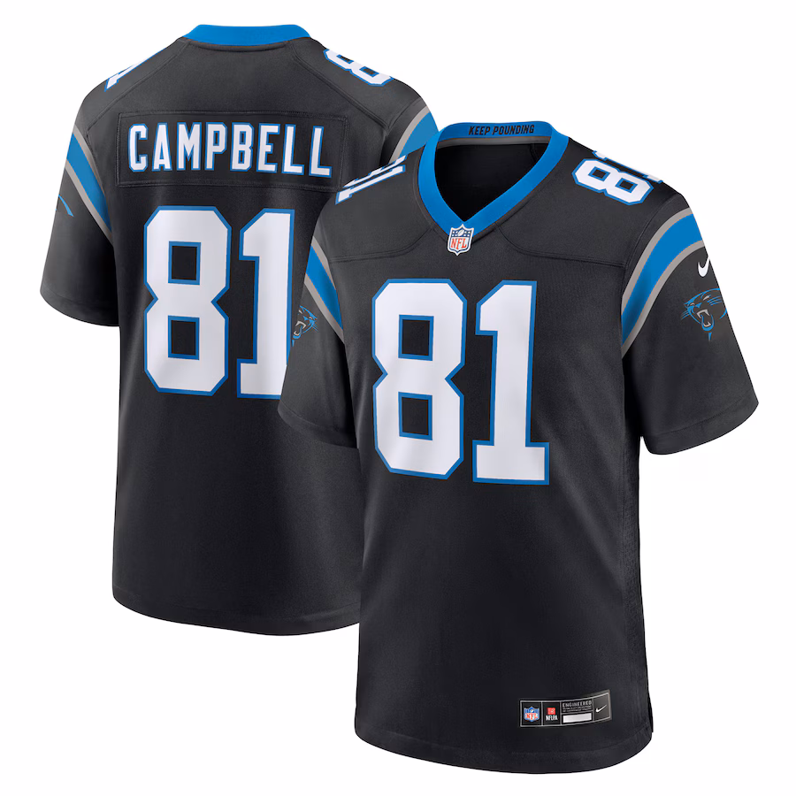 Men's Carolina Panthers Dalevon Campbell Nike Black Team Game Jersey - ujerseystore