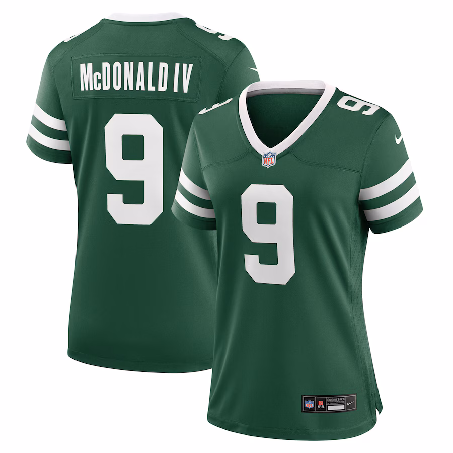 Women's New York Jets Will McDonald IV Nike Legacy Green Team Game Jersey - ujerseystore