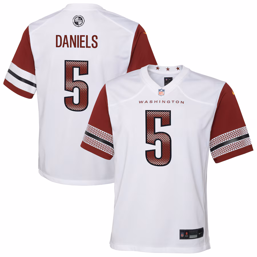 Youth Washington Commanders Jayden Daniels Nike White Game Jersey - ujerseystore