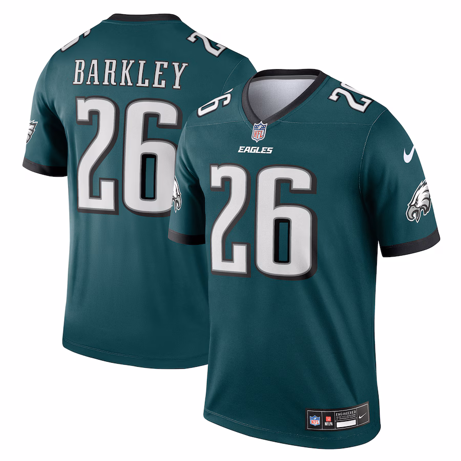 Men's Philadelphia Eagles Saquon Barkley Nike Midnight Green Legend Player Performance Top - ujerseystore