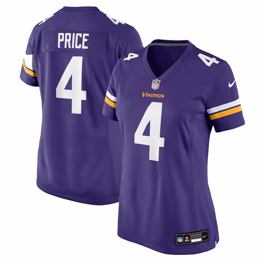 Women's Minnesota Vikings Myles Price Nike Purple Team Game Jersey - ujerseystore