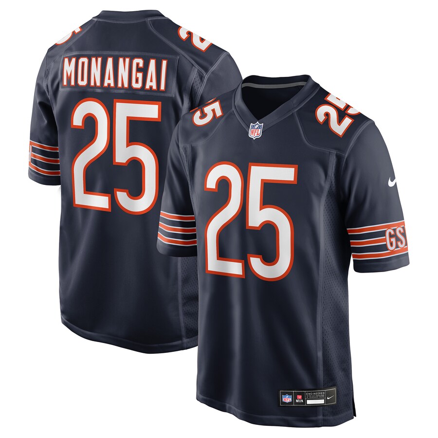 Men's Chicago Bears Kyle Monangai Nike Navy Team Game Jersey - ujerseystore
