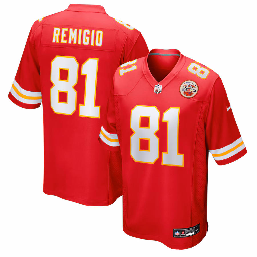 Men's Kansas City Chiefs Nikko Remigio Nike Red Team Game Jersey - ujerseystore