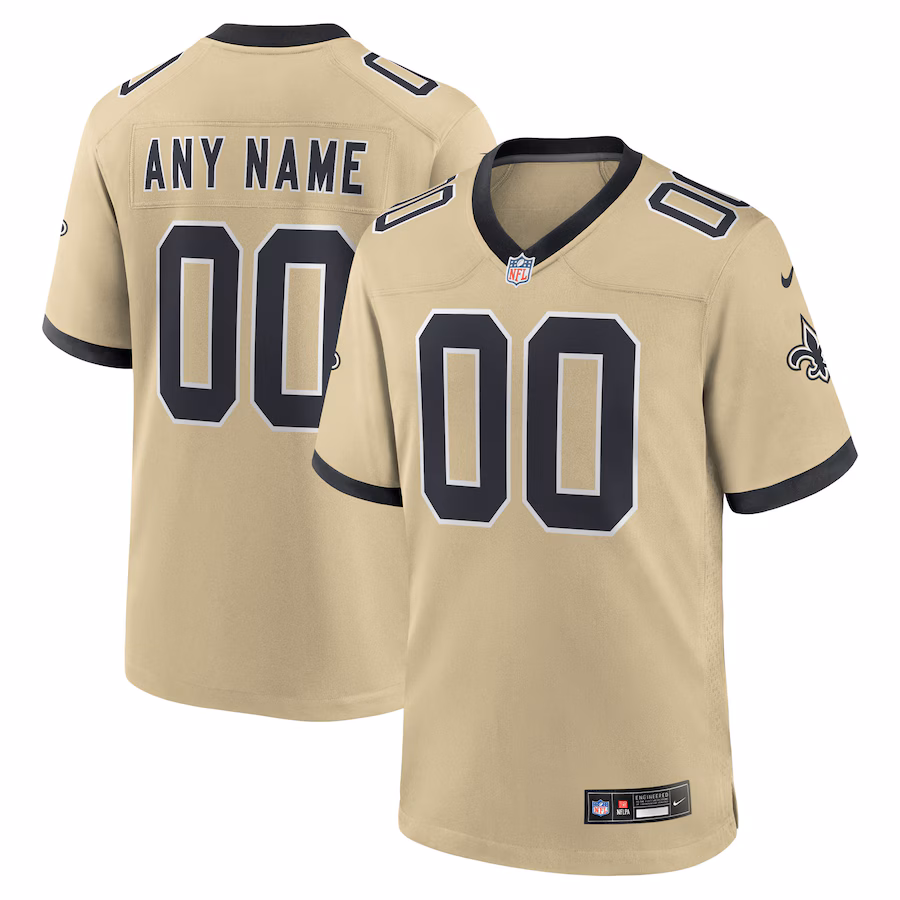 Youth New Orleans Saints Nike Gold Gameday Golds Alternate Custom Game Jersey - ujerseystore
