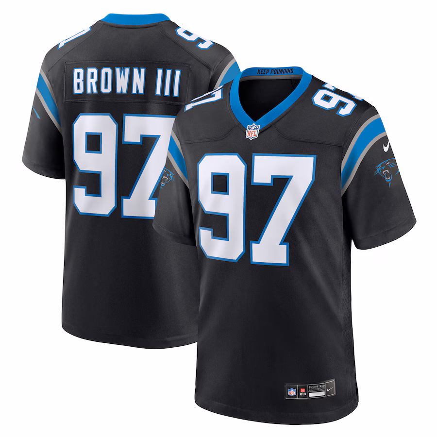 Men's Carolina Panthers Bobby Brown III Nike Black Team Game Jersey - ujerseystore