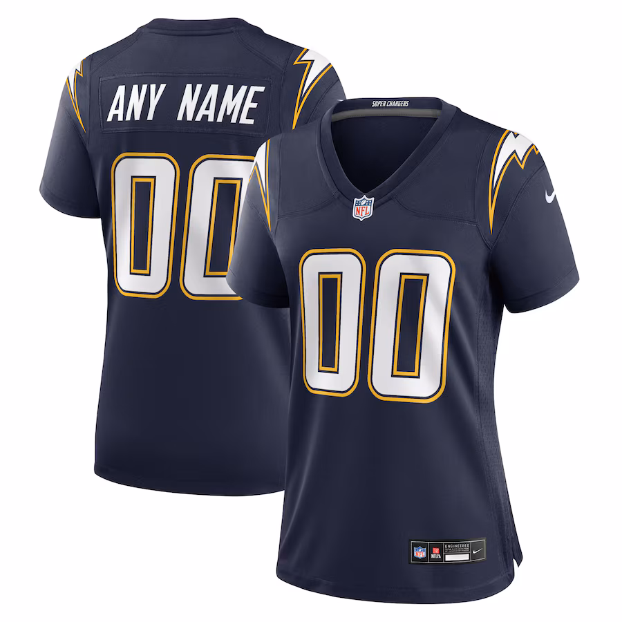 Women's Los Angeles Chargers Nike Navy Alternate Super Chargers Game Custom Jersey - ujerseystore