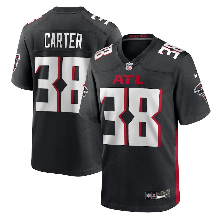 Men's Atlanta Falcons Nathan Carter Nike Black Team Game Jersey - ujerseystore