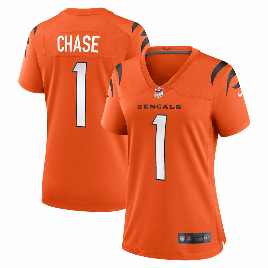 Women's Cincinnati Bengals Ja'Marr Chase Nike Orange Alternate Game Jersey - ujerseystore