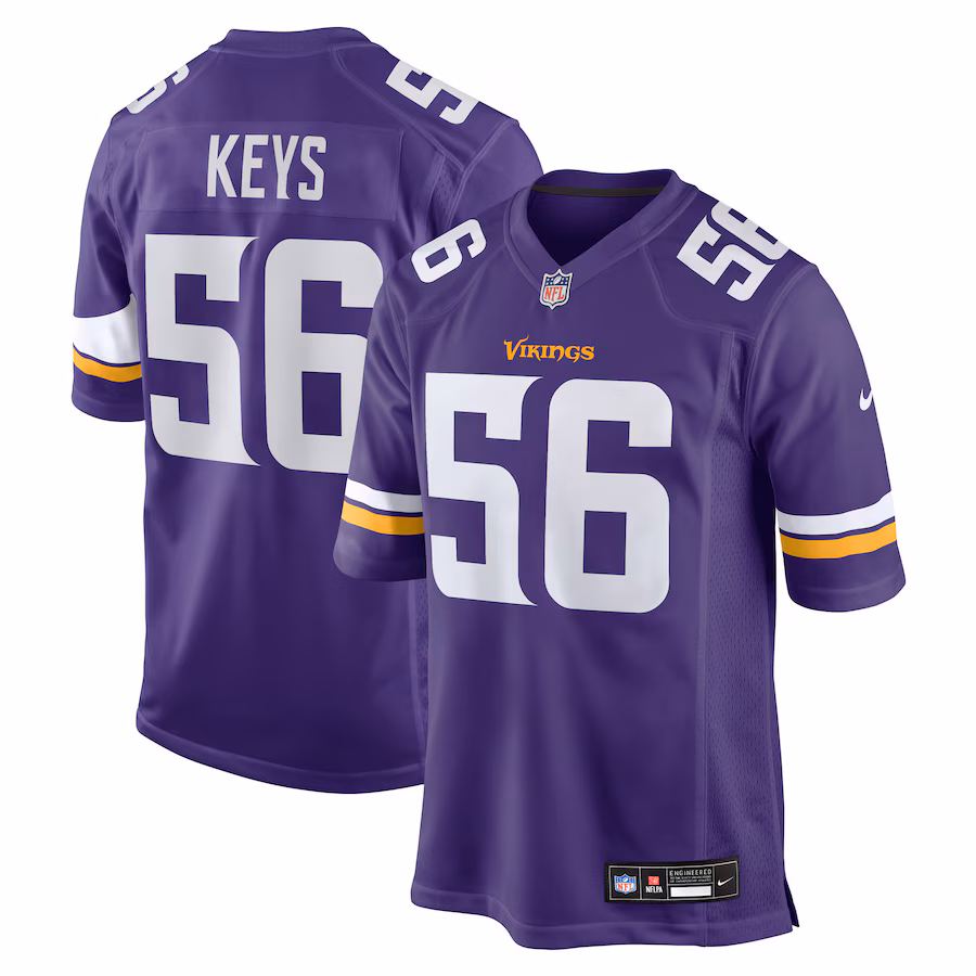 Men's Minnesota Vikings Austin Keys Nike Purple Team Game Jersey - ujerseystore
