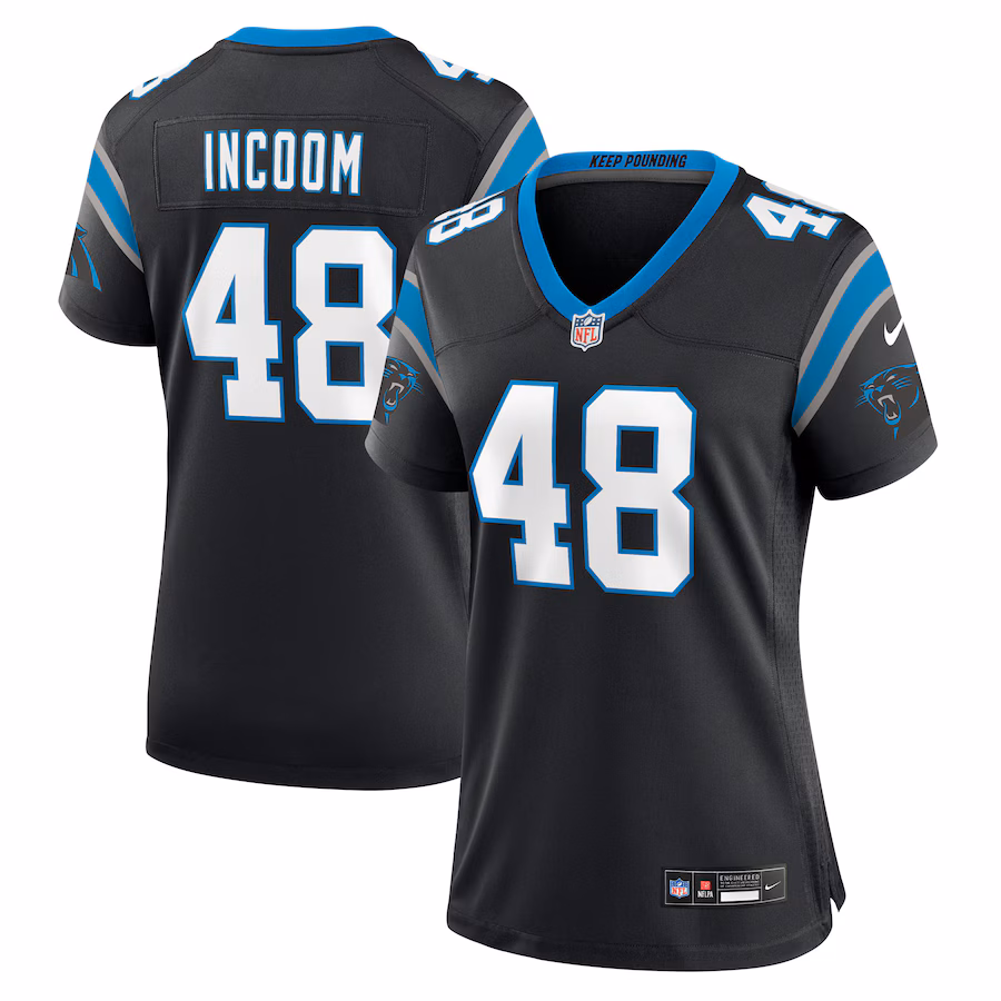 Women's Carolina Panthers Thomas Incoom Nike Black Team Game Jersey - ujerseystore