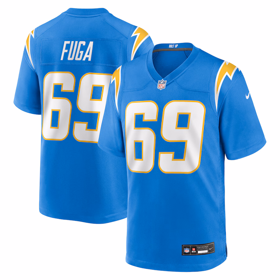 Men's Los Angeles Chargers Josh Fuga Nike Powder Blue Team Game Jersey - ujerseystore