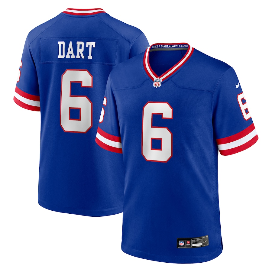 Men's New York Giants Jaxson Dart Nike Royal Alternate 2 Classic Game Jersey - ujerseystore
