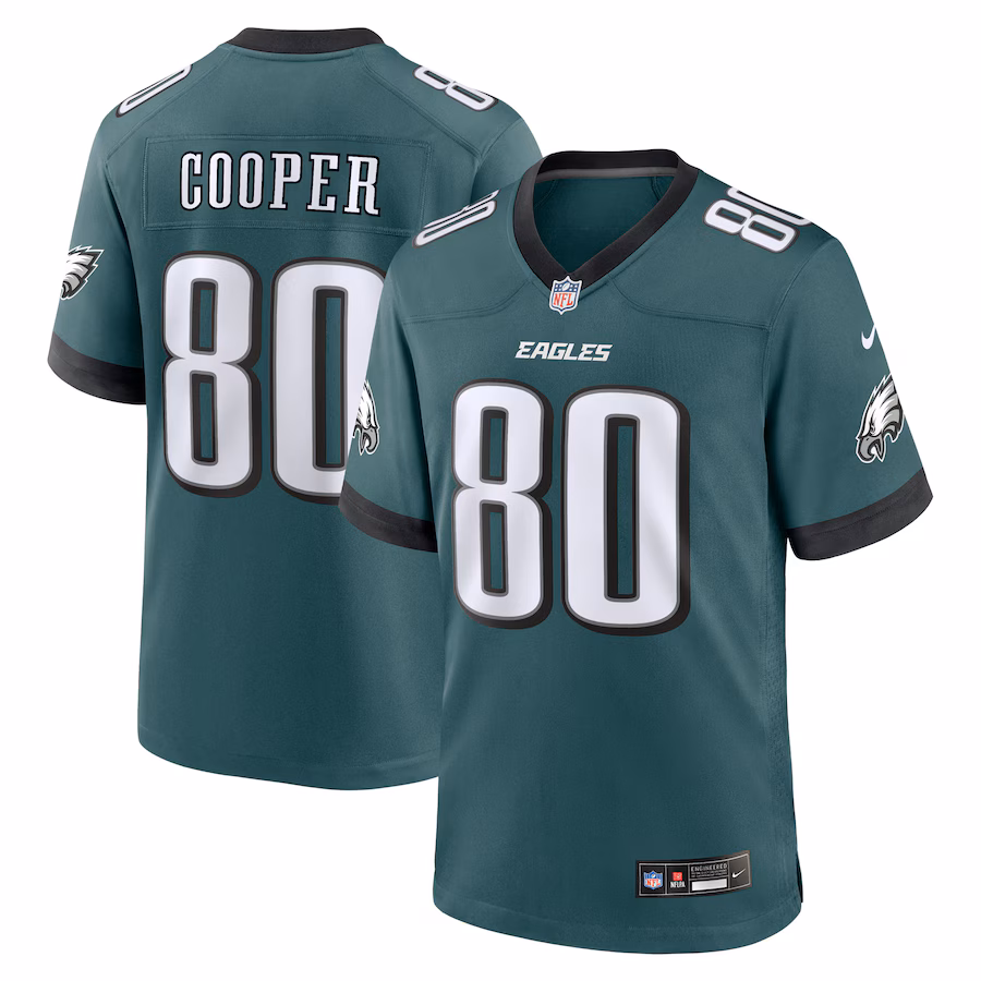 Men's Philadelphia Eagles Darius Cooper Nike Midnight Green Team Game Jersey - ujerseystore