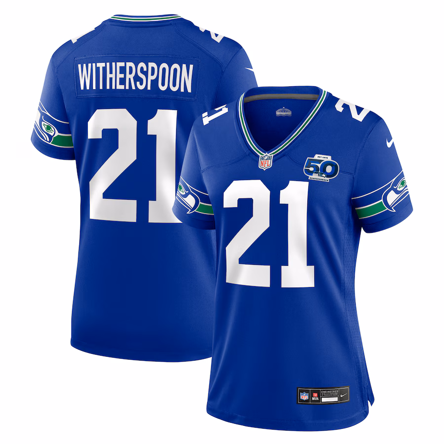 Women's Seattle Seahawks Devon Witherspoon Nike Royal Alternate 2 50th Season Game Jersey - ujerseystore