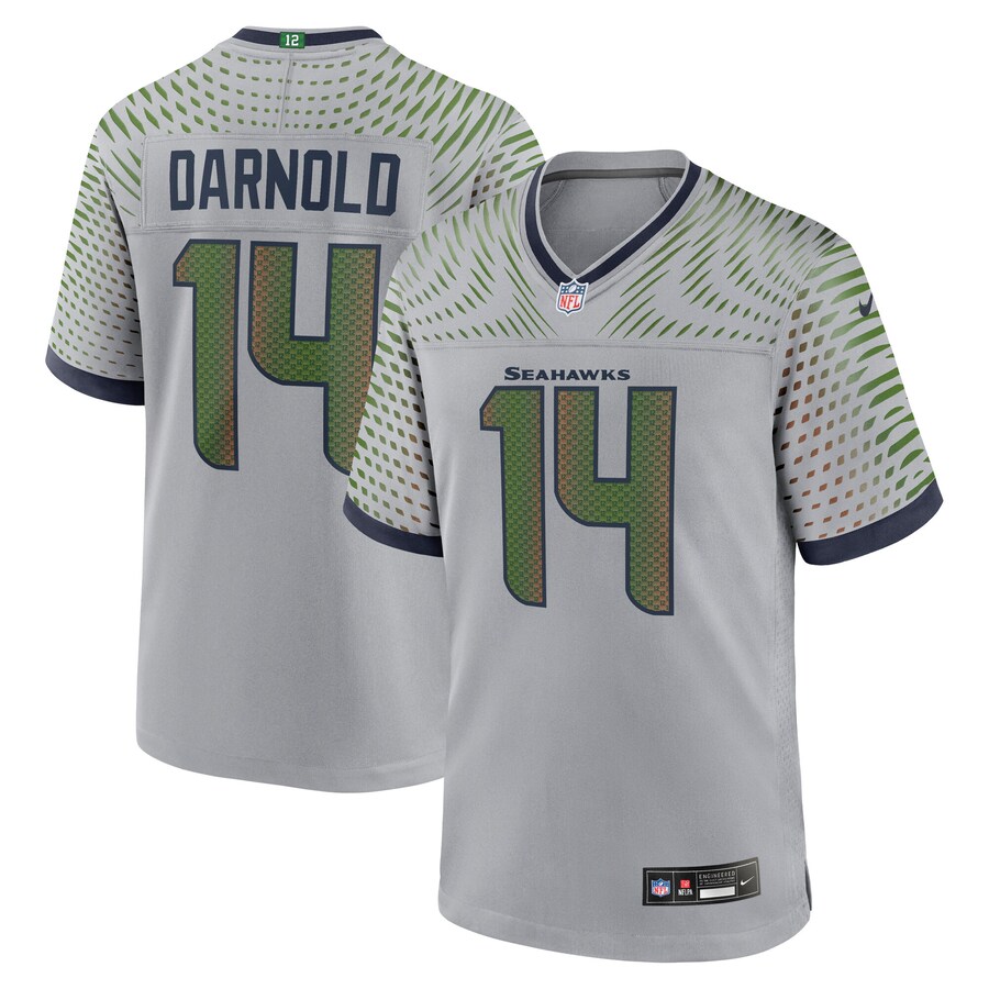 Men's Seattle Seahawks Sam Darnold Nike Wolf Gray 2025 Rivalries Collection Game Jersey - ujerseystore