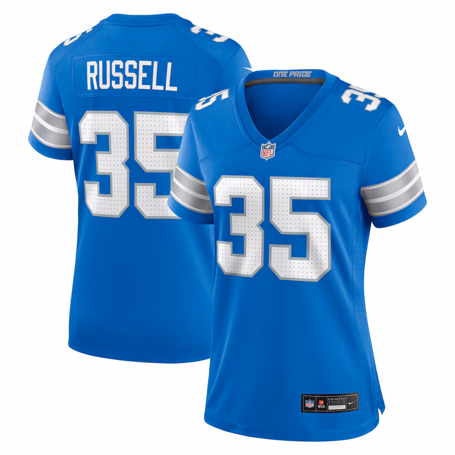 Women's Detroit Lions Tyson Russell Nike Blue Team Game Jersey - ujerseystore