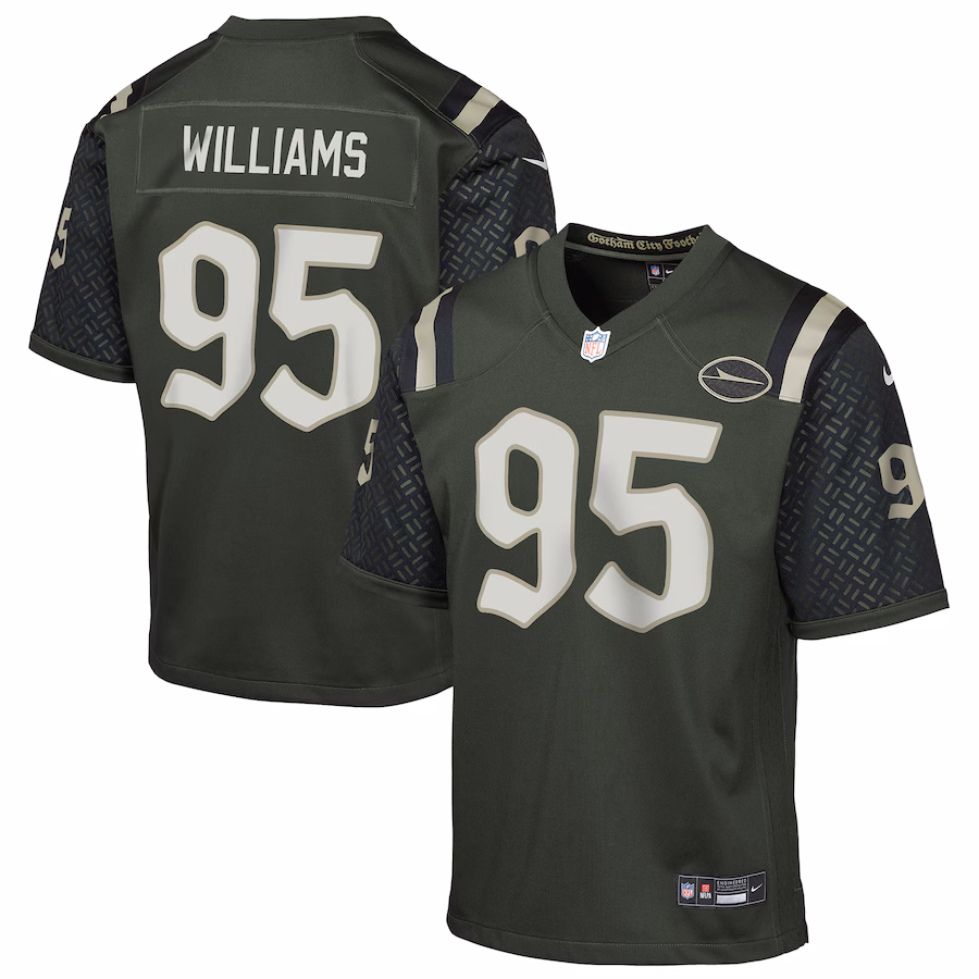 Youth New York Jets Quinnen Williams Nike Gotham Green 2025 Rivalries Collection Game Jersey - ujerseystore