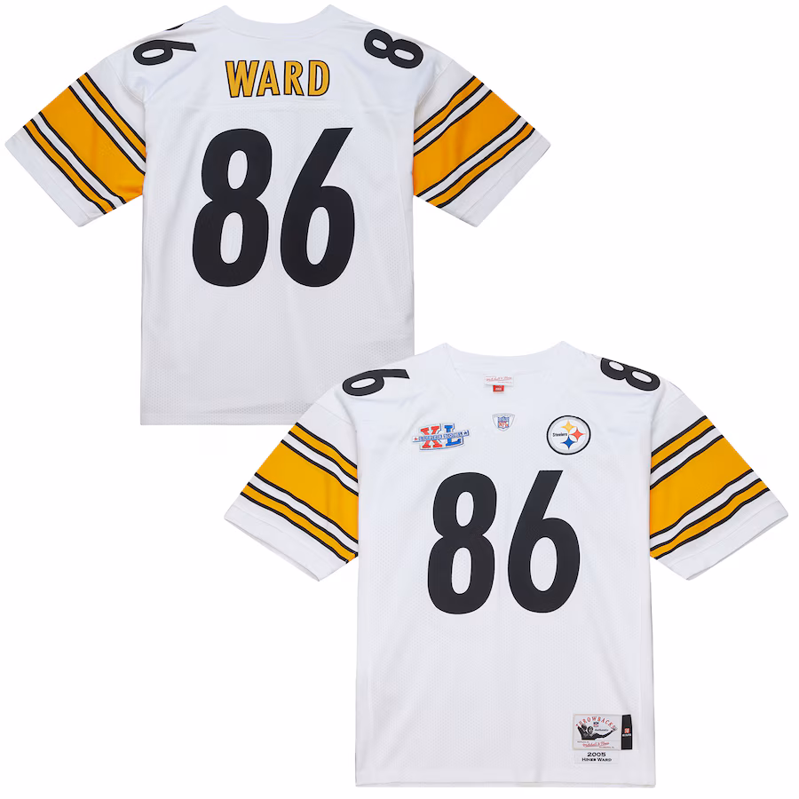 Men's Pittsburgh Steelers Hines Ward Mitchell & Ness White 2005 Authentic Throwback Retired Player Jersey - ujerseystore