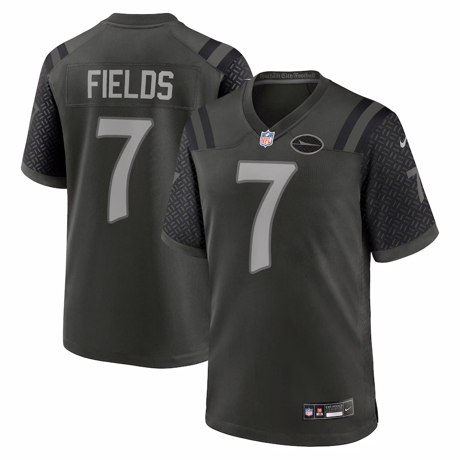 Men's New York Jets Justin Fields Nike Gotham Green 2025 Rivalries Collection Game Jersey - ujerseystore