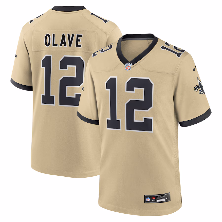 Youth New Orleans Saints Chris Olave Nike Gold Gameday Golds Alternate Game Player Jersey - ujerseystore
